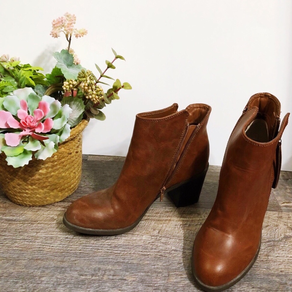 Brown Heeled Booties